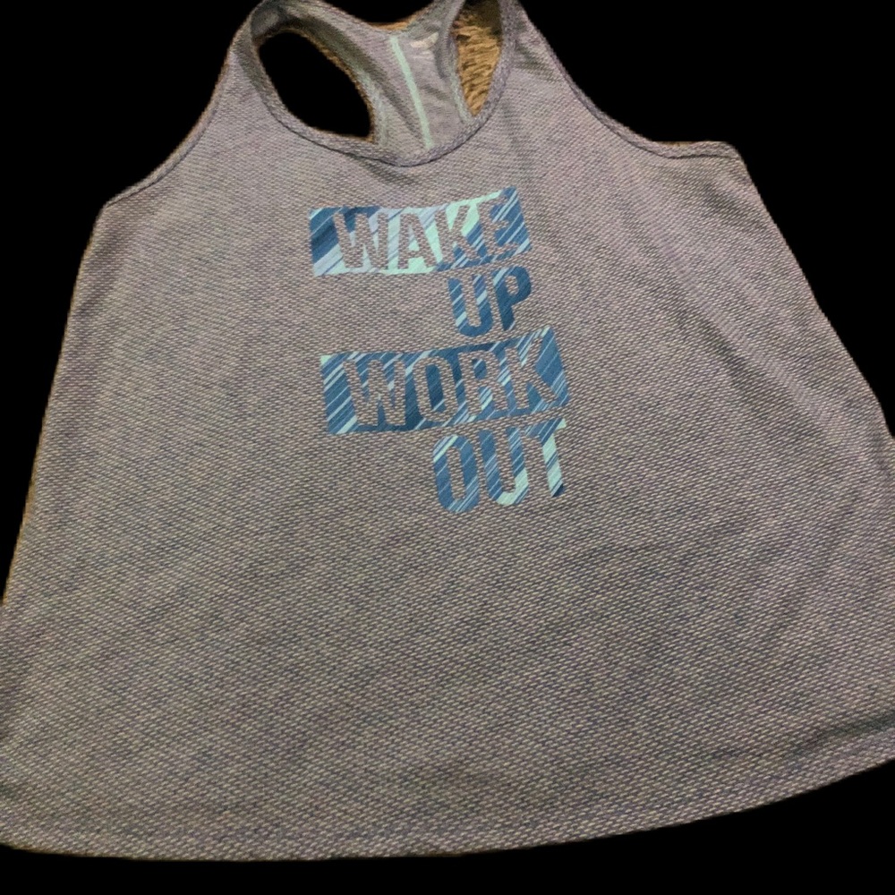 Danskin Now Ladies workout razor back tank XL “Wake Up Work Out”
